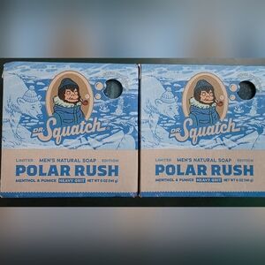 Two New Dr. Squatch Polar Rush Men's Natural Soaps Limited Edition Menthol 5oz